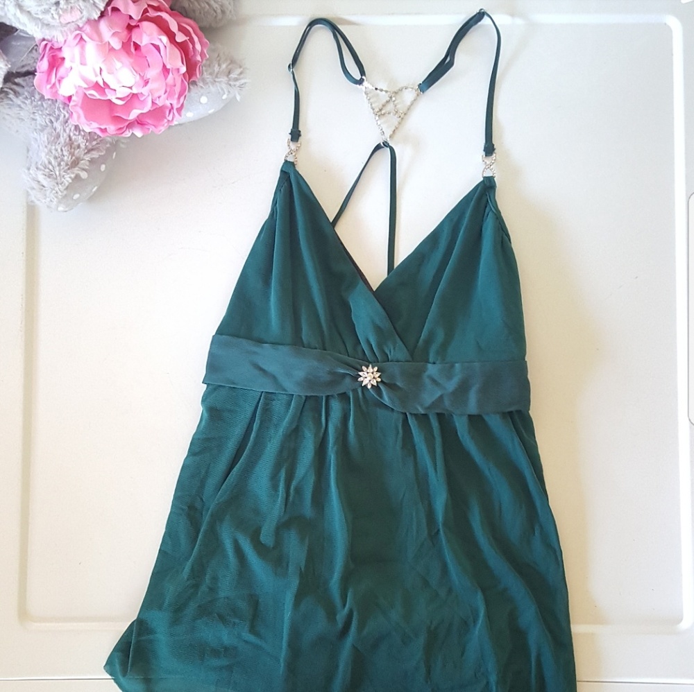 Green Faux Jewel Tank